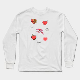 Valentines Day Hearts And Quotes Pack Pattern Long Sleeve T-Shirt